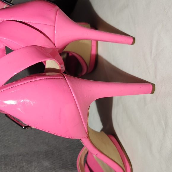 Calvin Klein Vivian Hot Pink Ankle Strap Sandal Heels Size 11 - Picture 11 of 13